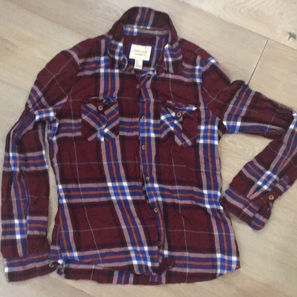 Forever 21 maroon flannel